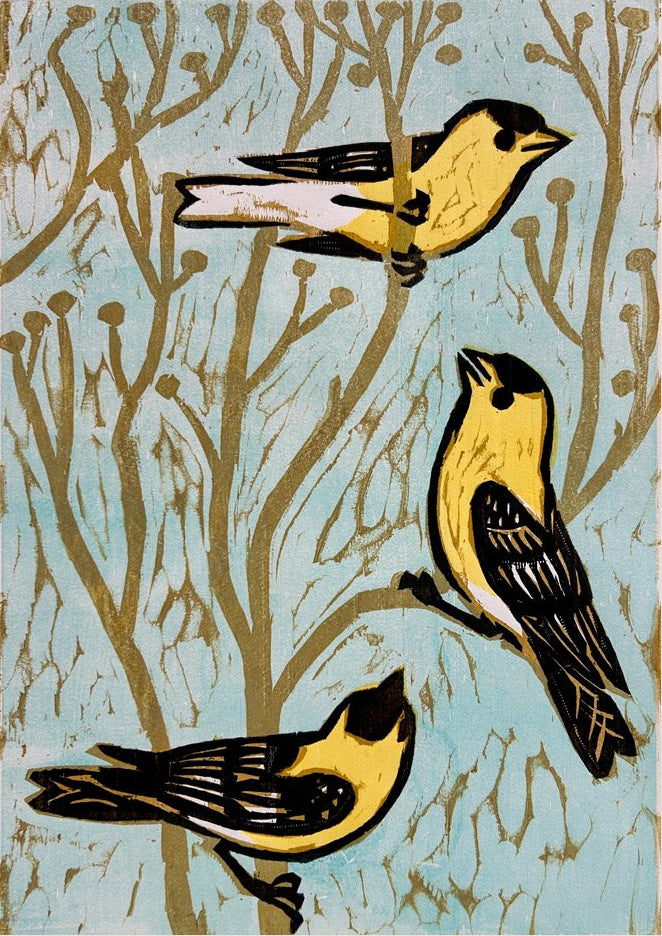 Charm Chat 1 16x20 | Woodblock Print