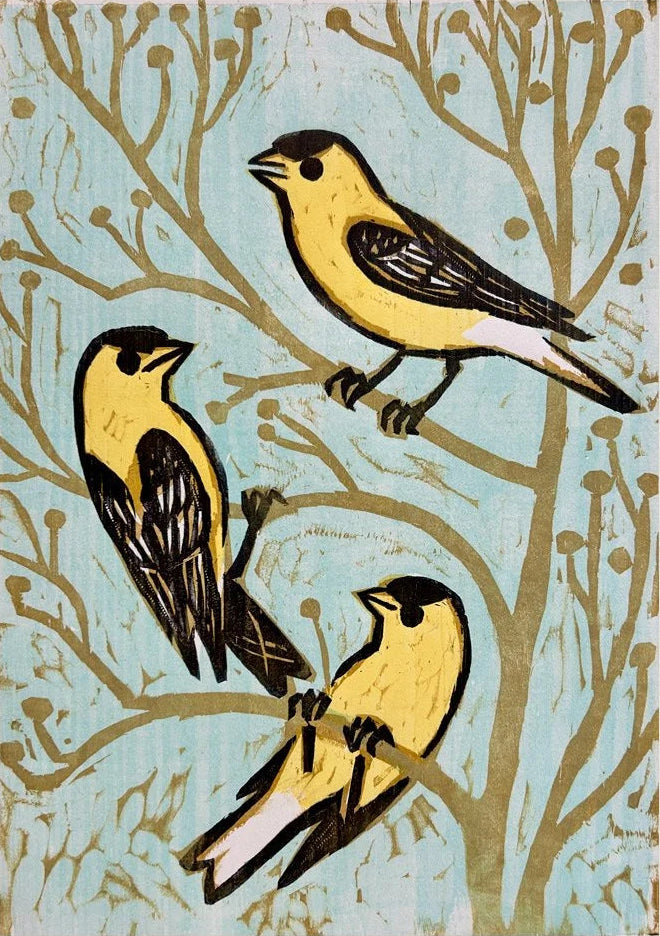 Charm Chat 2 16x20 | Woodblock Print