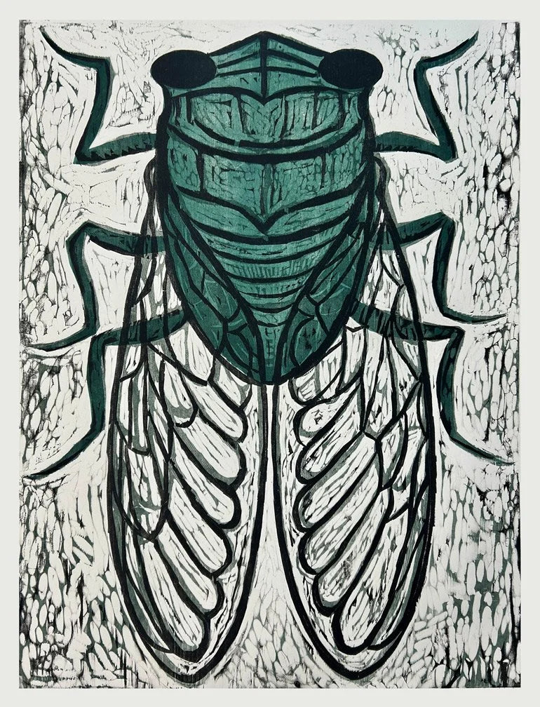 Cicada 24x32 | Woodblock Print