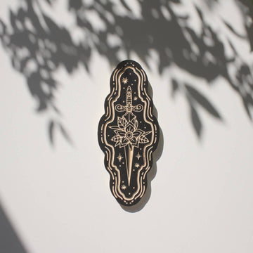 11" Dagger Carved Wall Hanging