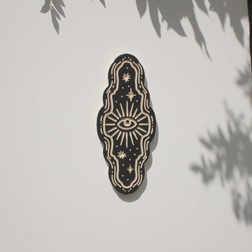 11" Eye Carved Wall Hanging