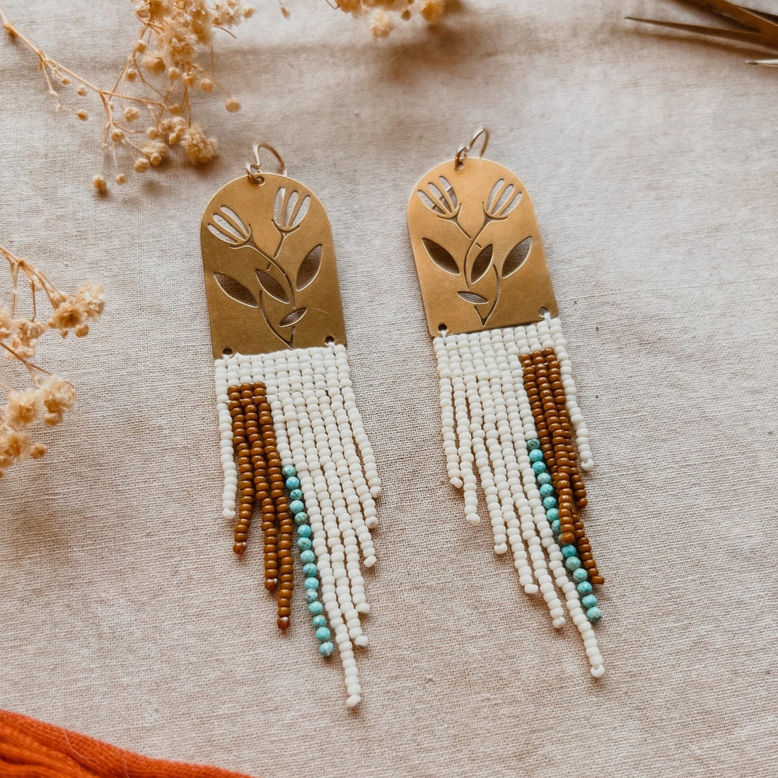 Flourish Earrings | Bone