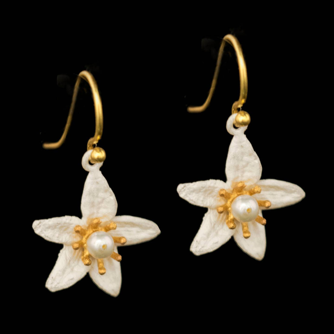 Orange Blossom Flower Earrings