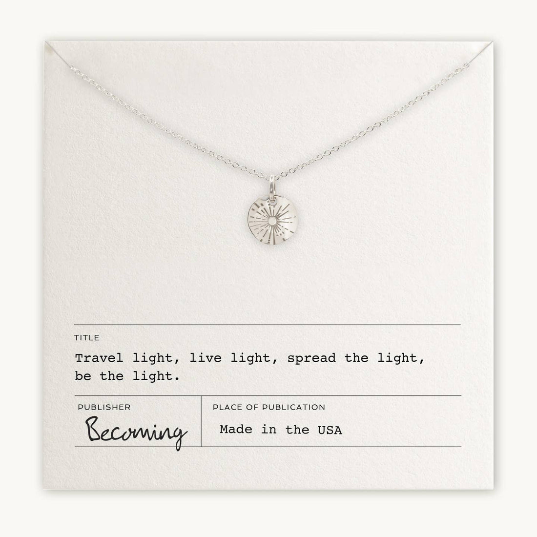Be The Light Necklace | Silver