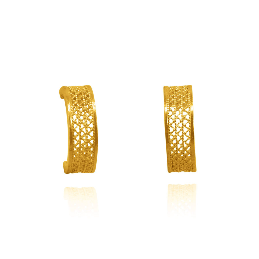 Tiny Hoops Filigree Earrings | Gold
