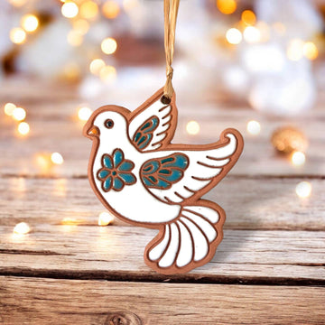 Peaceful Dove Clay Ornament | Blue