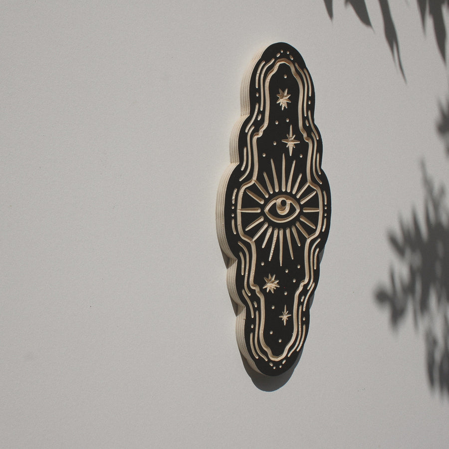 11" Eye Carved Wall Hanging
