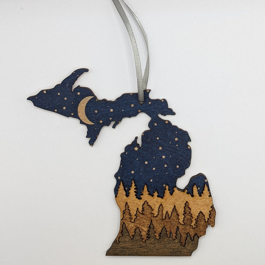 Night Sky | Michigan Wood Ornament