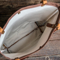 Canvas Leather Tote | Sunrise - The Artisan's Bench