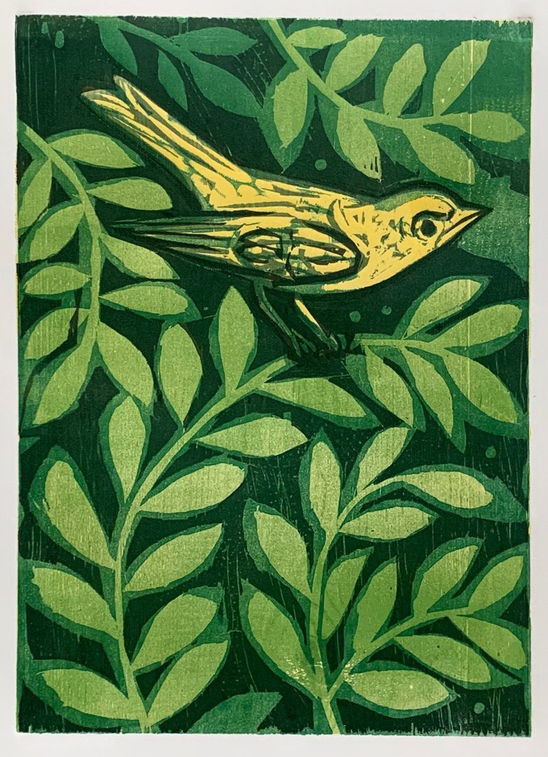 Green Shelter no.1 16x20 | Woodblock Print