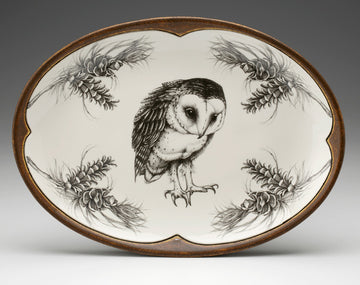 Barn Owl Small Oval Platter Barn Owl