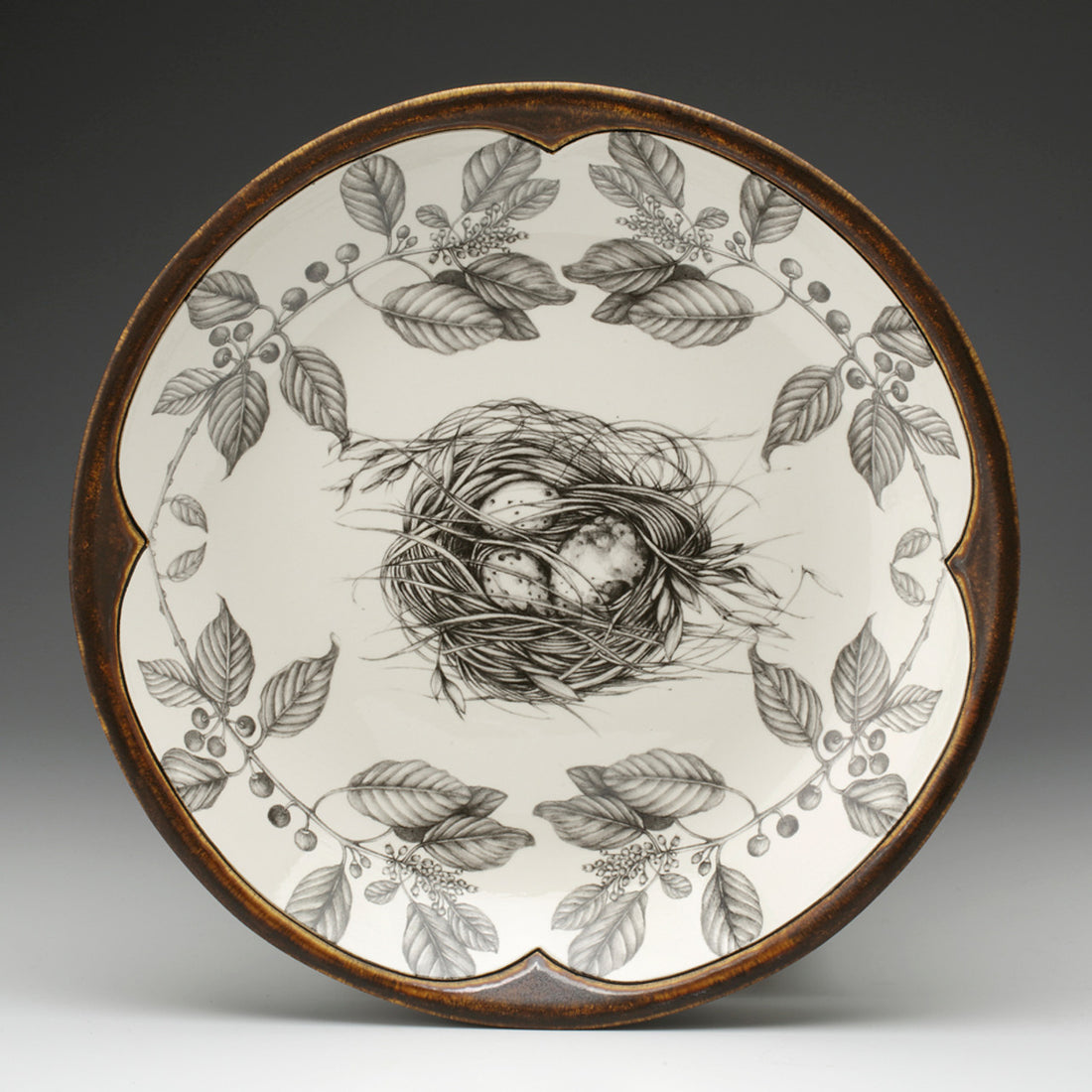 Quail Nest Small Round Platter | Brown