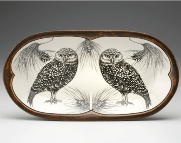Burrowing Owl Rectangle Oval Serving Dish