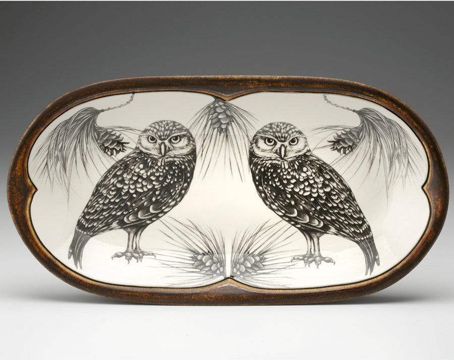 Burrowing Owl Rectangle Oval Serving Dish