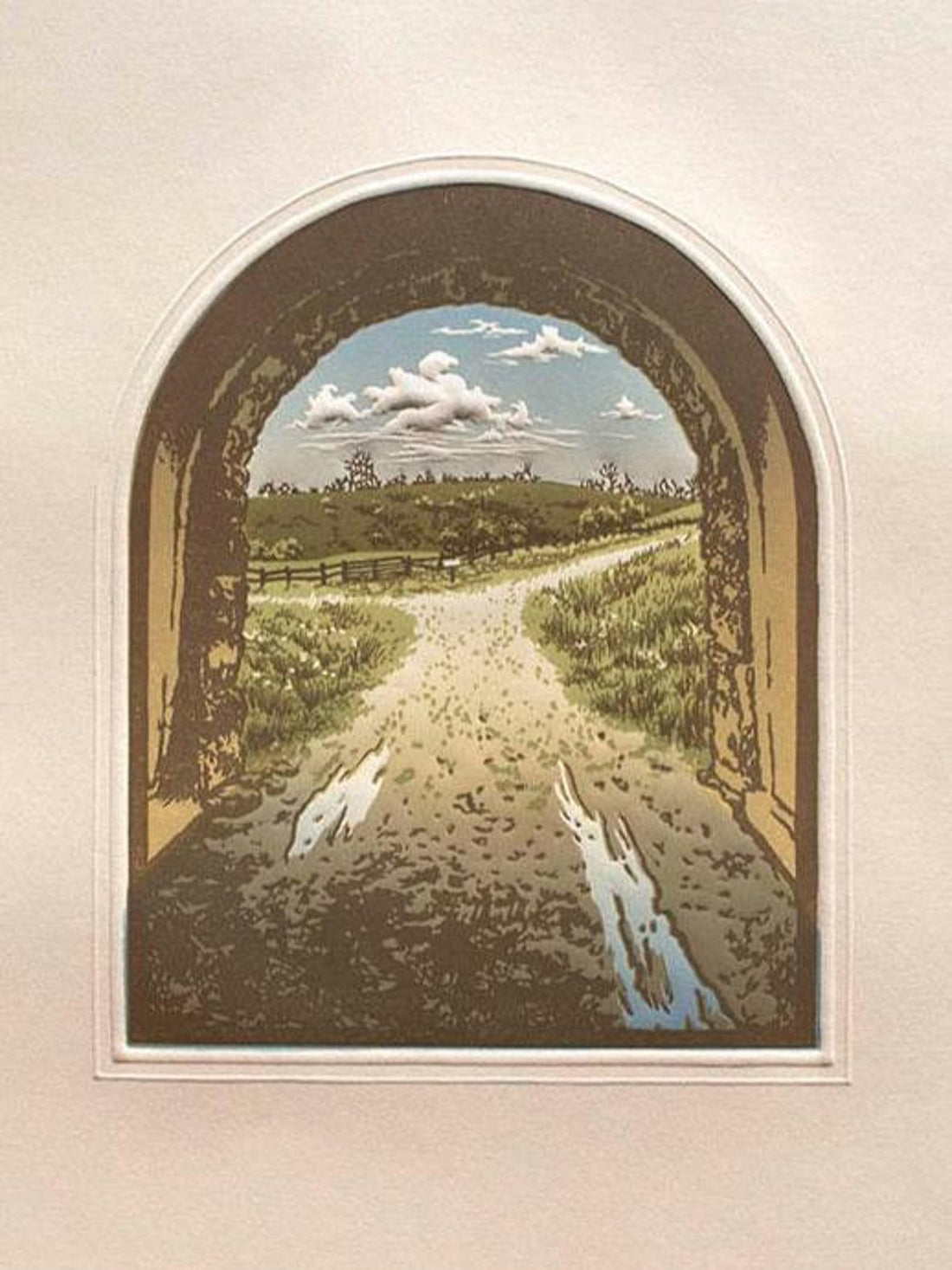 The Light at the End | Embossed Block Print