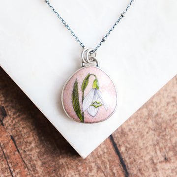 Pink Snowdrop Necklace