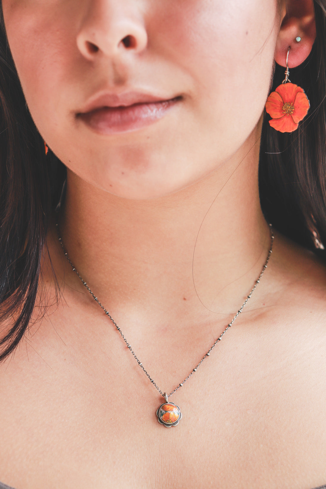 California Poppy Silhouette Earrings