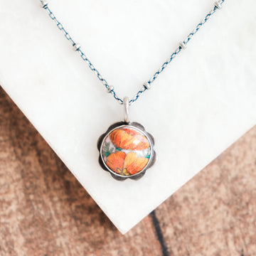 Small California Poppy Charm Necklace