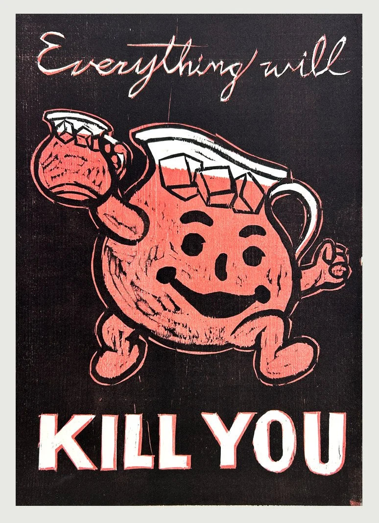 Kool Aid Man 16x20 | Woodblock Print