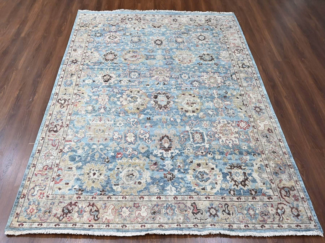 7'8"x9'8" | Blue Tabriz | Wool | 210000031261