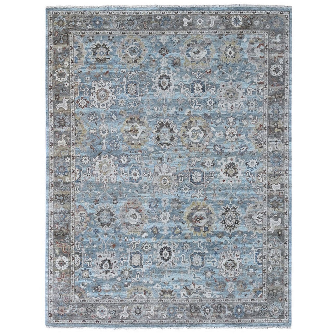 9'0" x 11'9" | Blue Distressed Persian | Wool | 210000028912