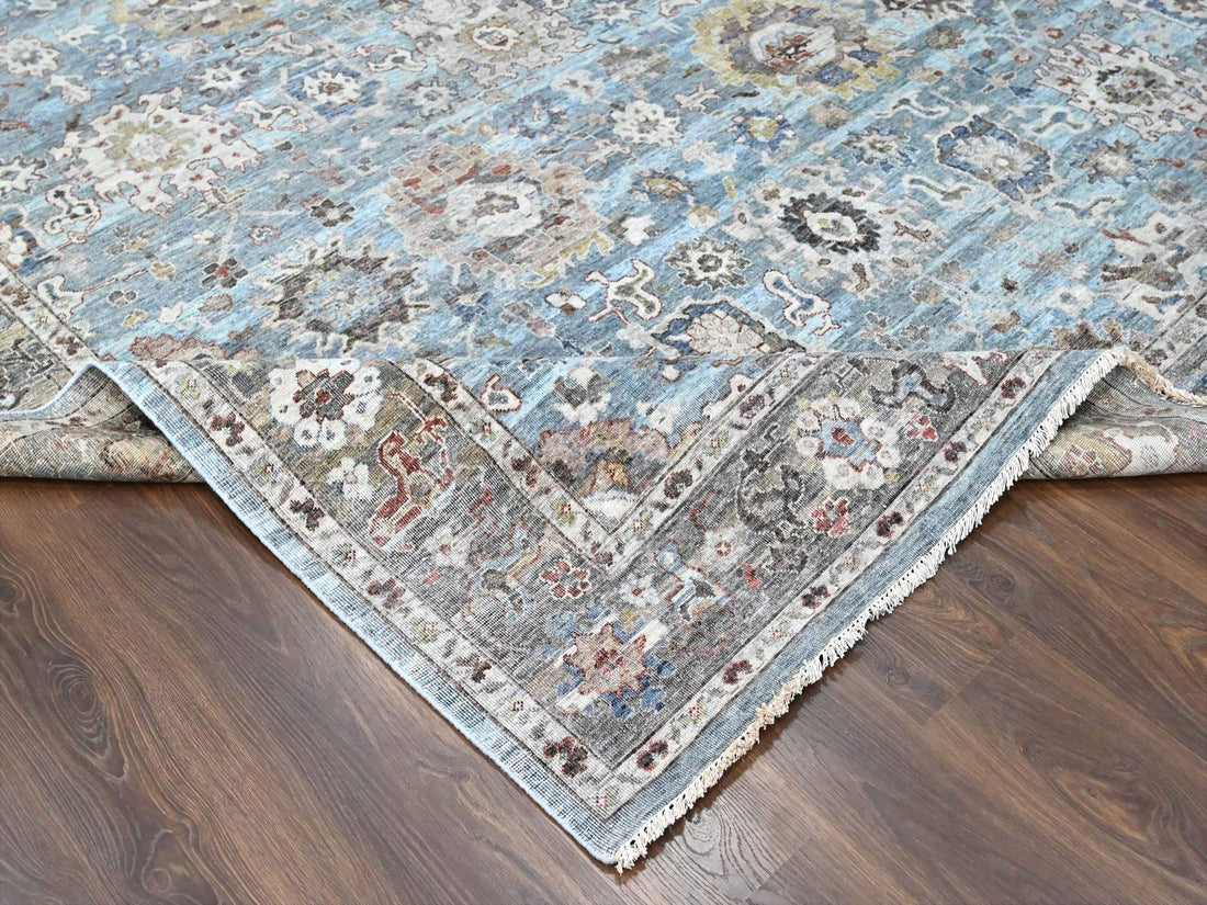 9'0" x 11'9" | Blue Distressed Persian | Wool | 210000028912