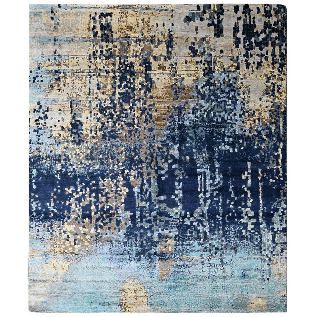 8'0"x9'8" | Blue Mosaic | Wool & Silk | 210000031262