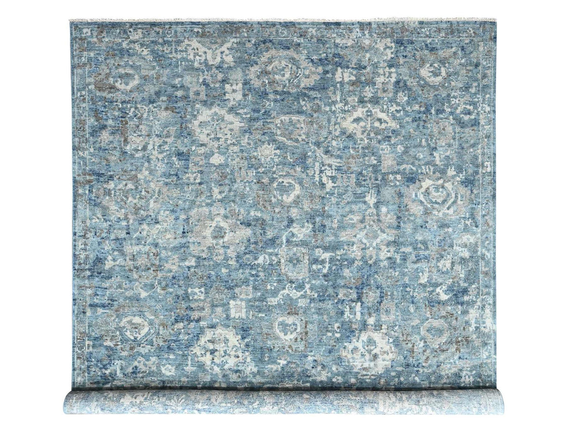 9'10" x 13'10" | Blue Erased | Wool | 210000032113