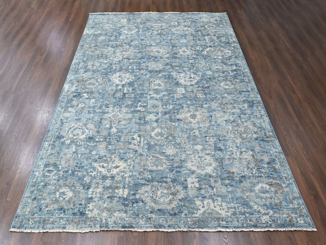 9'10" x 13'10" | Blue Erased | Wool | 210000032113