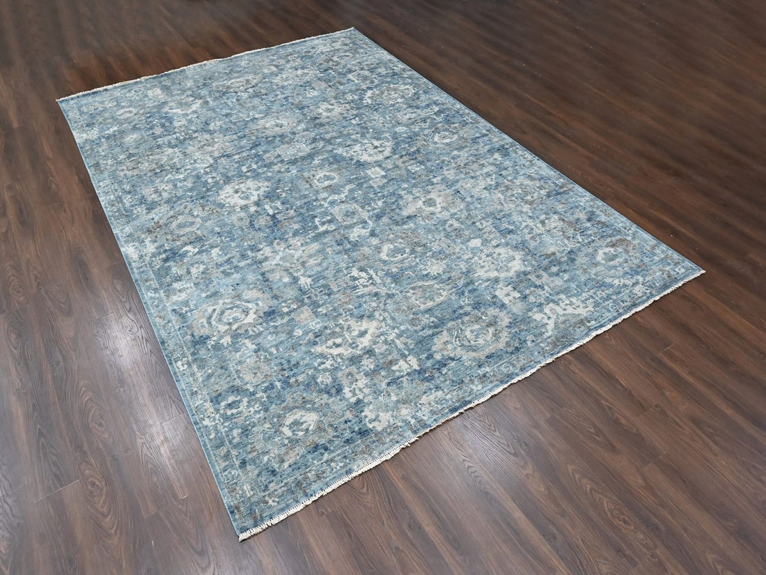 9'10" x 13'10" | Blue Erased | Wool | 210000032113