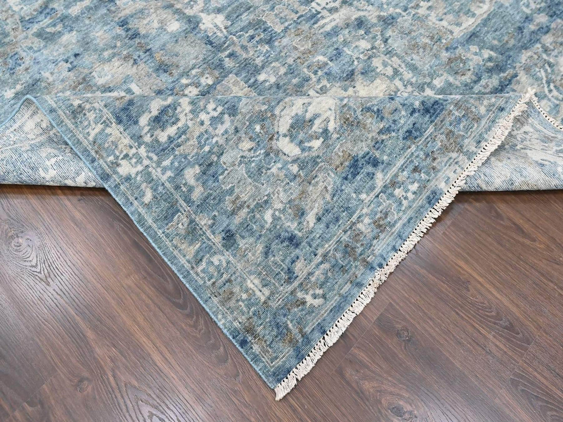 9'10" x 13'10" | Blue Erased | Wool | 210000032113