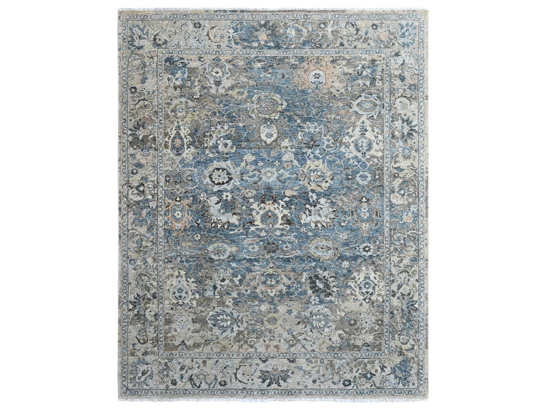 7'7" x 9'9" | Blue Erased | Wool | 210000032101