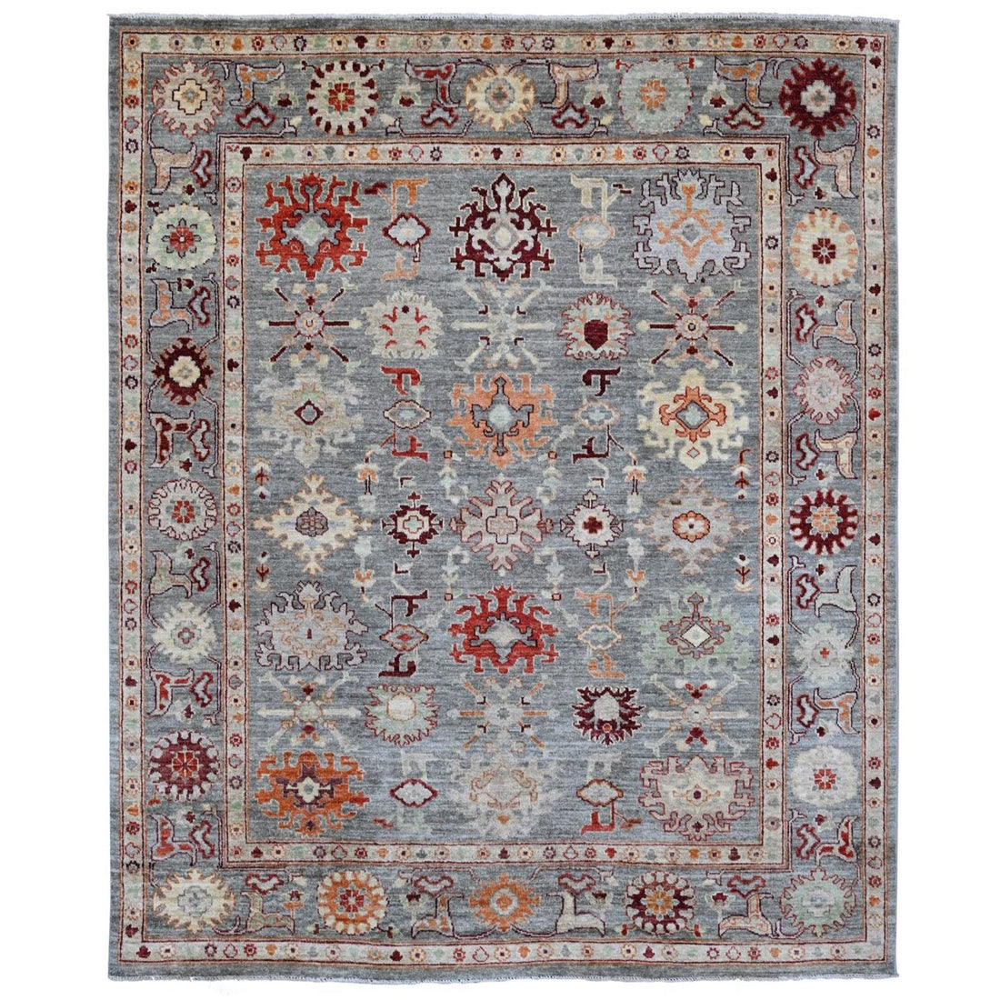 7'9" x 9'5" | Colorful Afghan | Wool | 210000028904