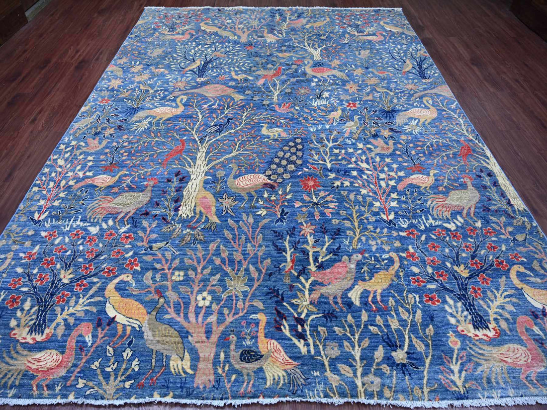 9'0"x11'8" |  Blue Peshawar | Wool | 210000031311