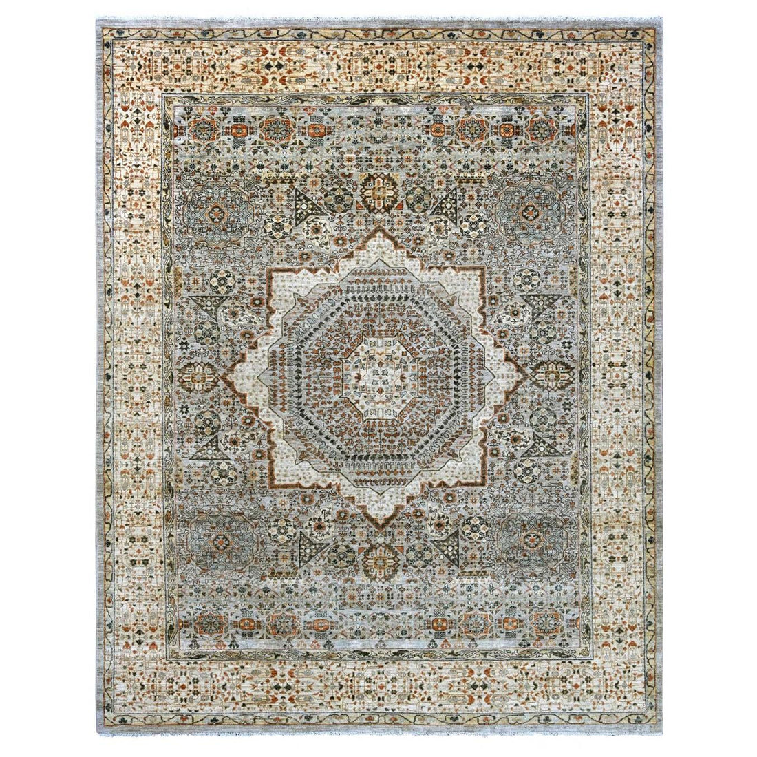 7'10"x9'10" | Grey Mamluk | Wool | 210000031283