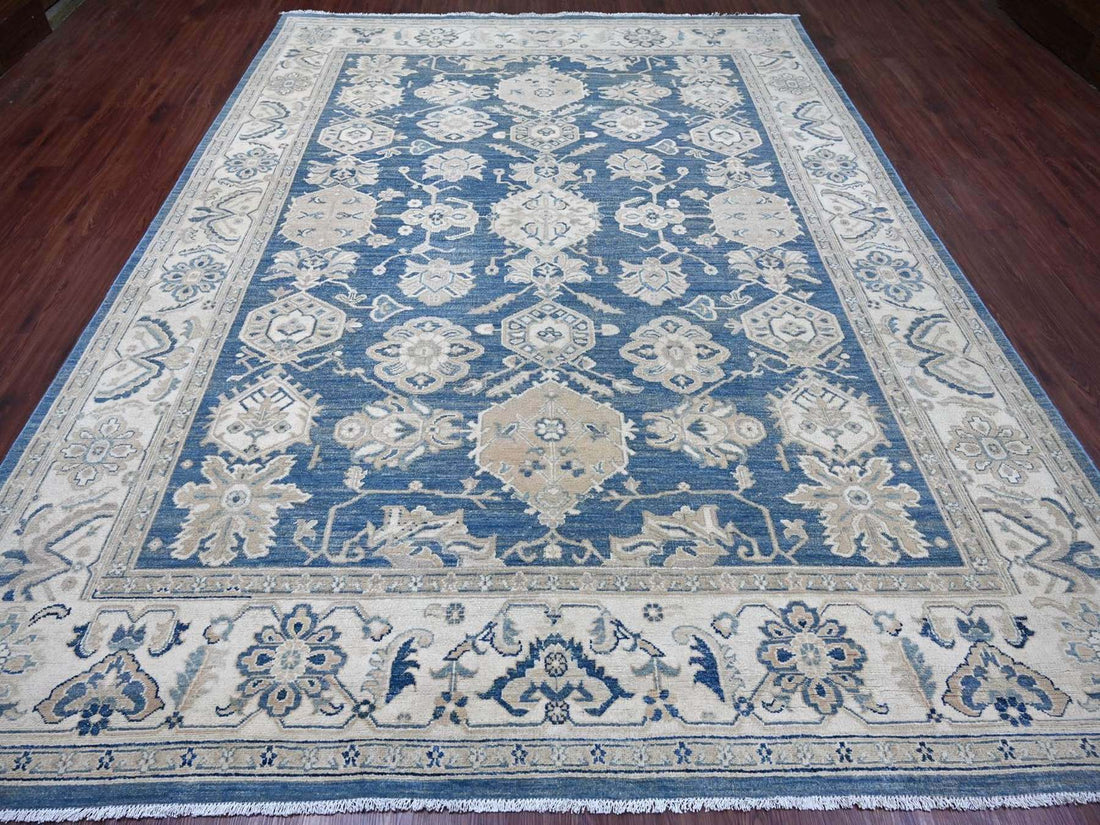 9'0"x11'8" | Blue Geometric | Wool | 210000031306
