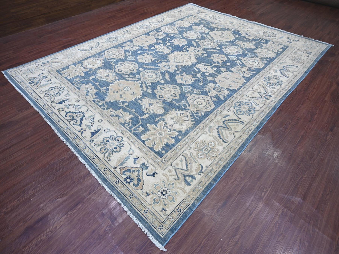 9'0"x11'8" | Blue Geometric | Wool | 210000031306
