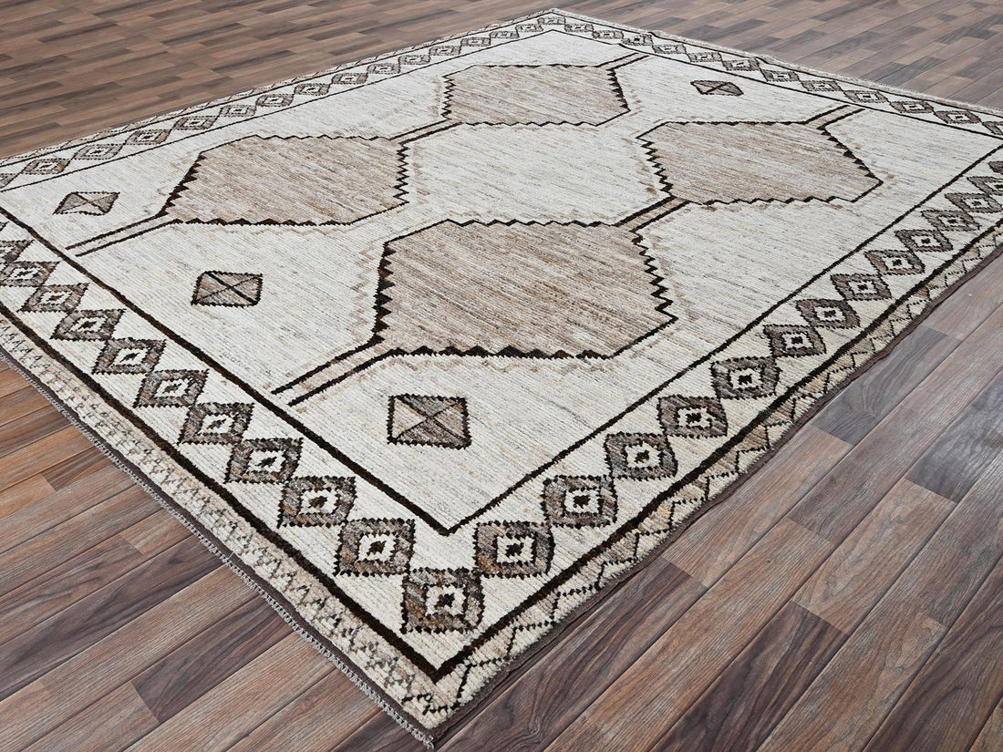 8'4"x10'1" | Cream Moroccan | Wool | 210000031277