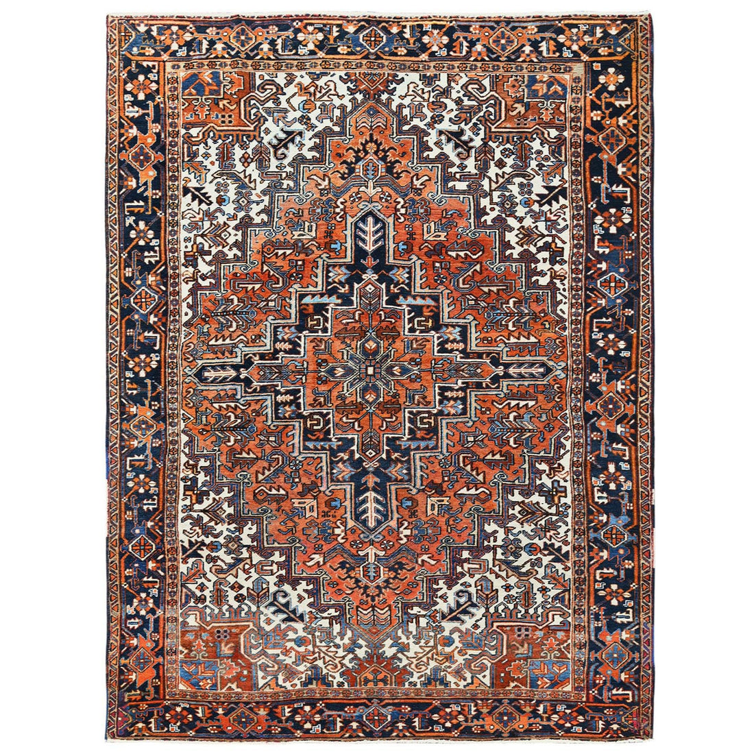 7'7" x 10'2" | Orange Vintage Persian | Wool | 210000028908