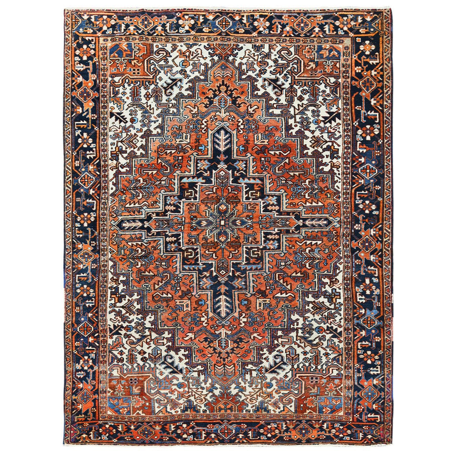 7'7" x 10'2" | Orange Vintage Persian | Wool | 210000028908