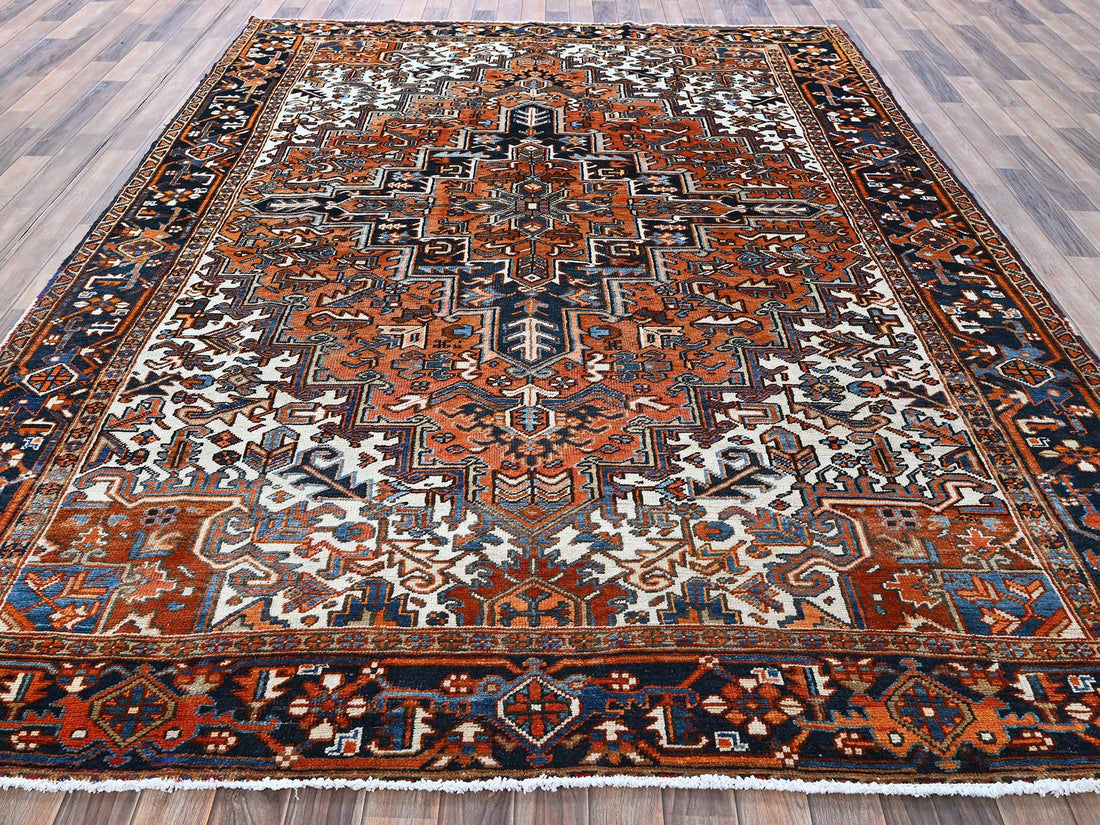 7'7" x 10'2" | Orange Vintage Persian | Wool | 210000028908