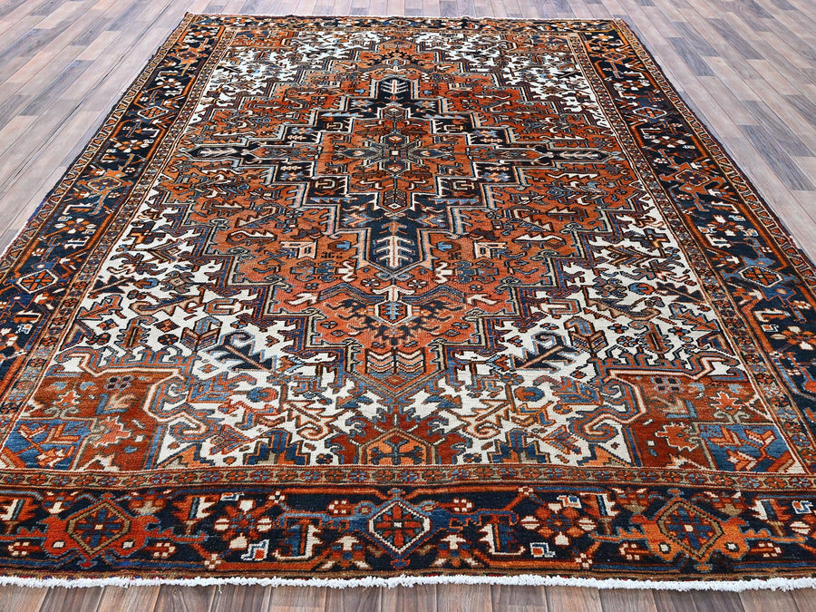7'7" x 10'2" | Orange Vintage Persian | Wool | 210000028908