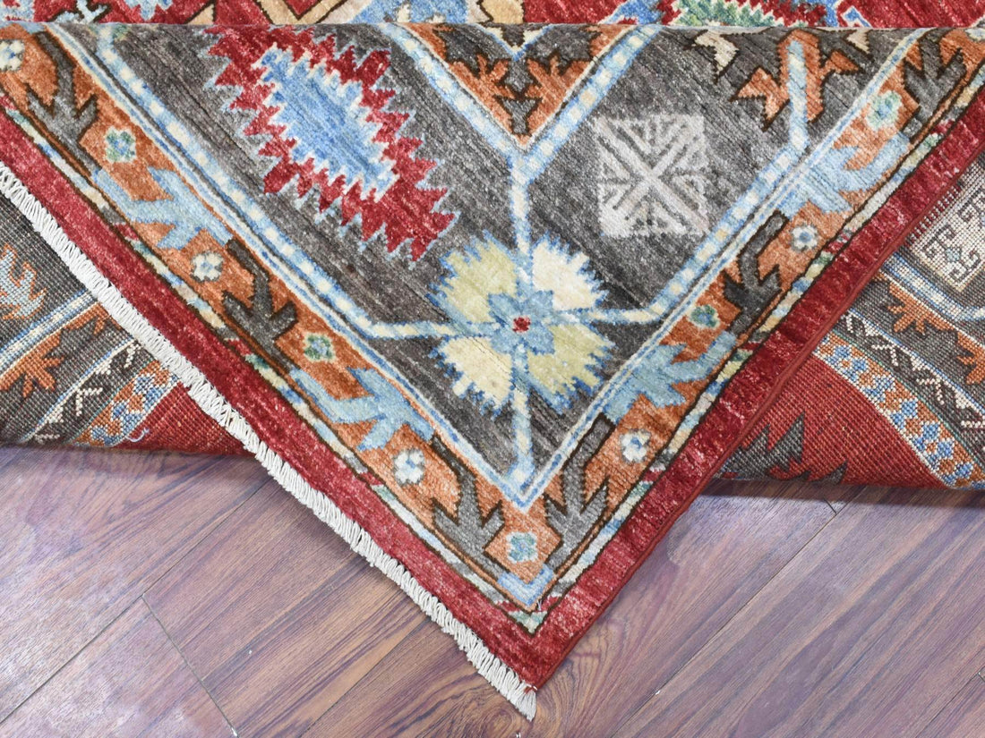 8'0" x 9'7" | Red Afghan | Wool | 210000026277