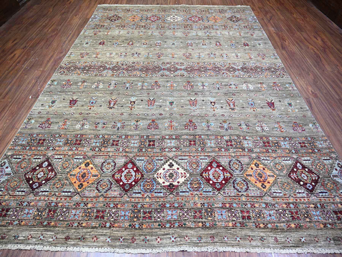 8'6" x 11'8" | Sage Gray Kazak | Wool | 210000026293
