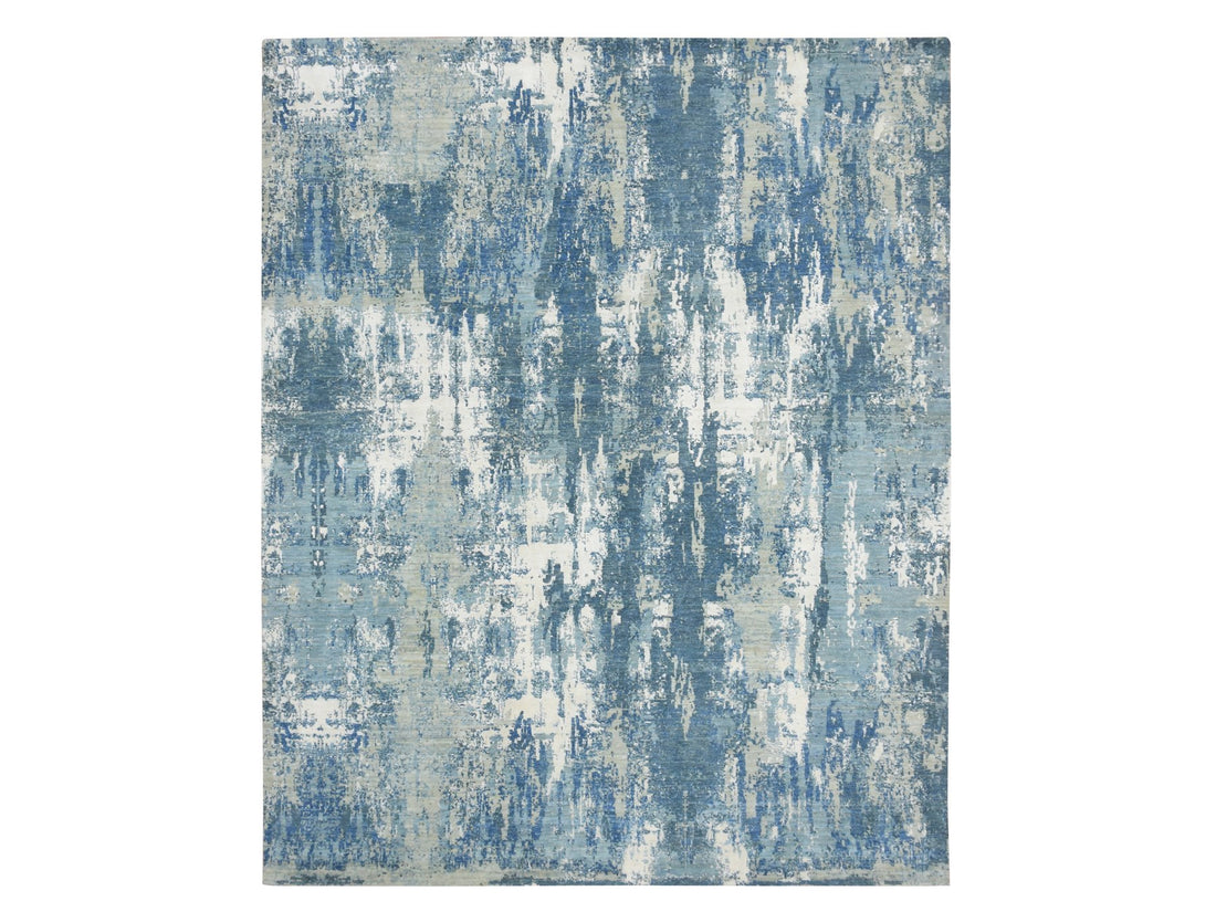 8'1" x 10' | Blue Abstract | Wool & Silk | 210000032099