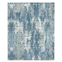 8'1" x 10' | Blue Abstract | Wool & Silk | 210000032099