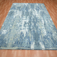 8'1" x 10' | Blue Abstract | Wool & Silk | 210000032099