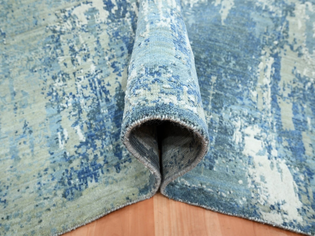 8'1" x 10' | Blue Abstract | Wool & Silk | 210000032099