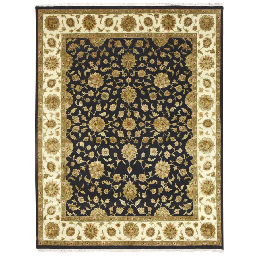 7'9" x 10'0" | Black Rajasthan | Wool & Silk | 210000028905