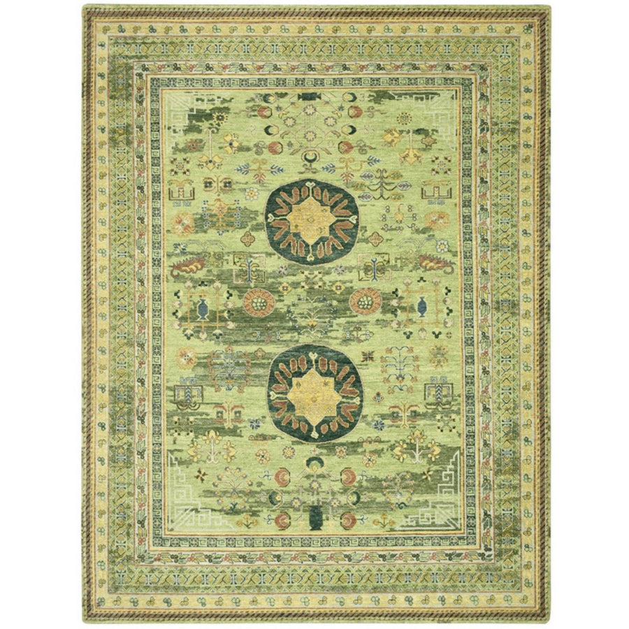 9'0" x 12'1" | Green Khotan | Wool | 210000028933